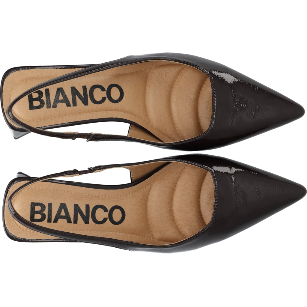 Biamaralyn Slingback Patent Pumps - Brown