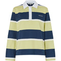 Polo Long Sleeve Top - Yellow And Navy Blue Stripes