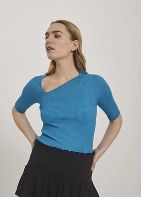 Sherry Knit Tee - Ibiza Blue