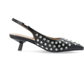 Biakristin Kitten Heel Slingback Rhinestone - Black