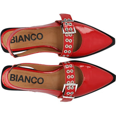 Biavictoria Single Buckle Slingback Leather - Red Nappalak