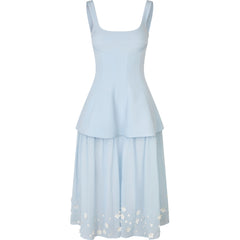Elevated Bustier Dress - Light Blue Bloom