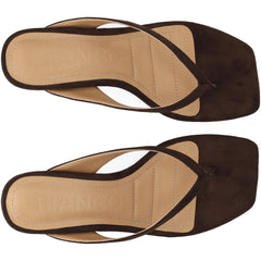 Biaspice Toe Post Faux Suede - Brown