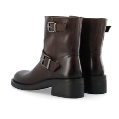 Biaharper Mid Calf Biker Boot Pull Up Leather - Chestnut