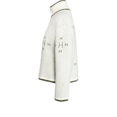 Iben Zip Jacket - White Alyssum/Green