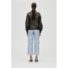 Gathered Long Sleeve Top - Magnolia Garden