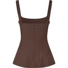Elevated Structured Top - Cocoa