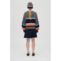 Belted Pleated Skirt - Dark Blue