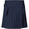 Belted Pleated Skirt - Dark Blue