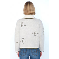 Iben Zip Jacket - White Alyssum/Green