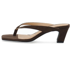 Biaspice Toe Post Faux Suede - Brown