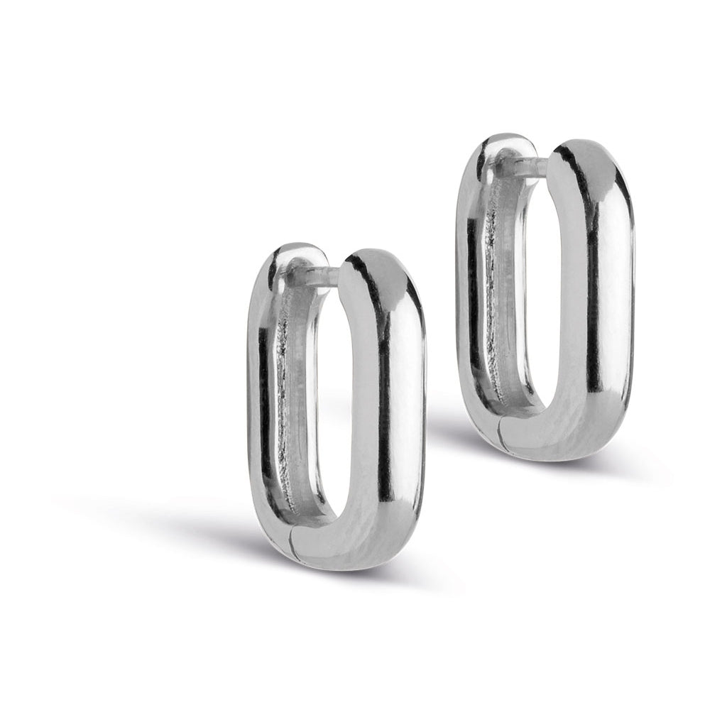 Square Hoops - Silver