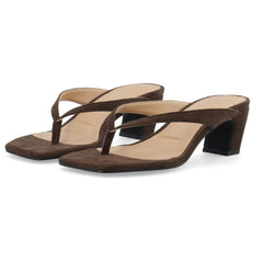 Biaspice Toe Post Faux Suede - Brown