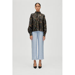 Gathered Long Sleeve Top - Magnolia Garden