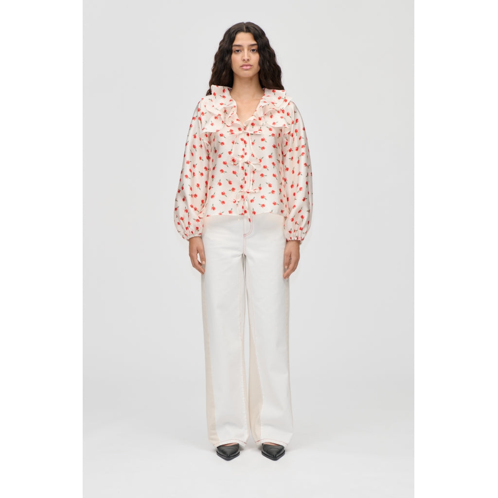 Multi Ruffle Raglan Top - Ditzy Petunia