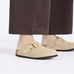 Boston Big Buckle Nubuck Leather Narrow - Sandcastle