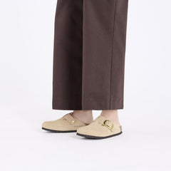 Boston Big Buckle Nubuck Leather Narrow - Sandcastle