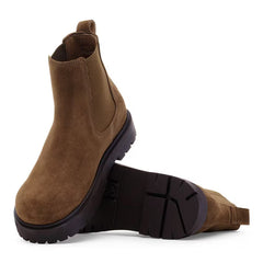 Highwood Slip On Women Suede Leather Narrow - Dark Tea