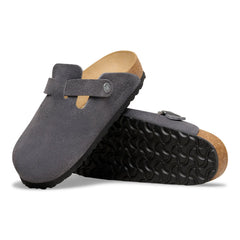 Boston Suede Leather Narrow - Charcoal