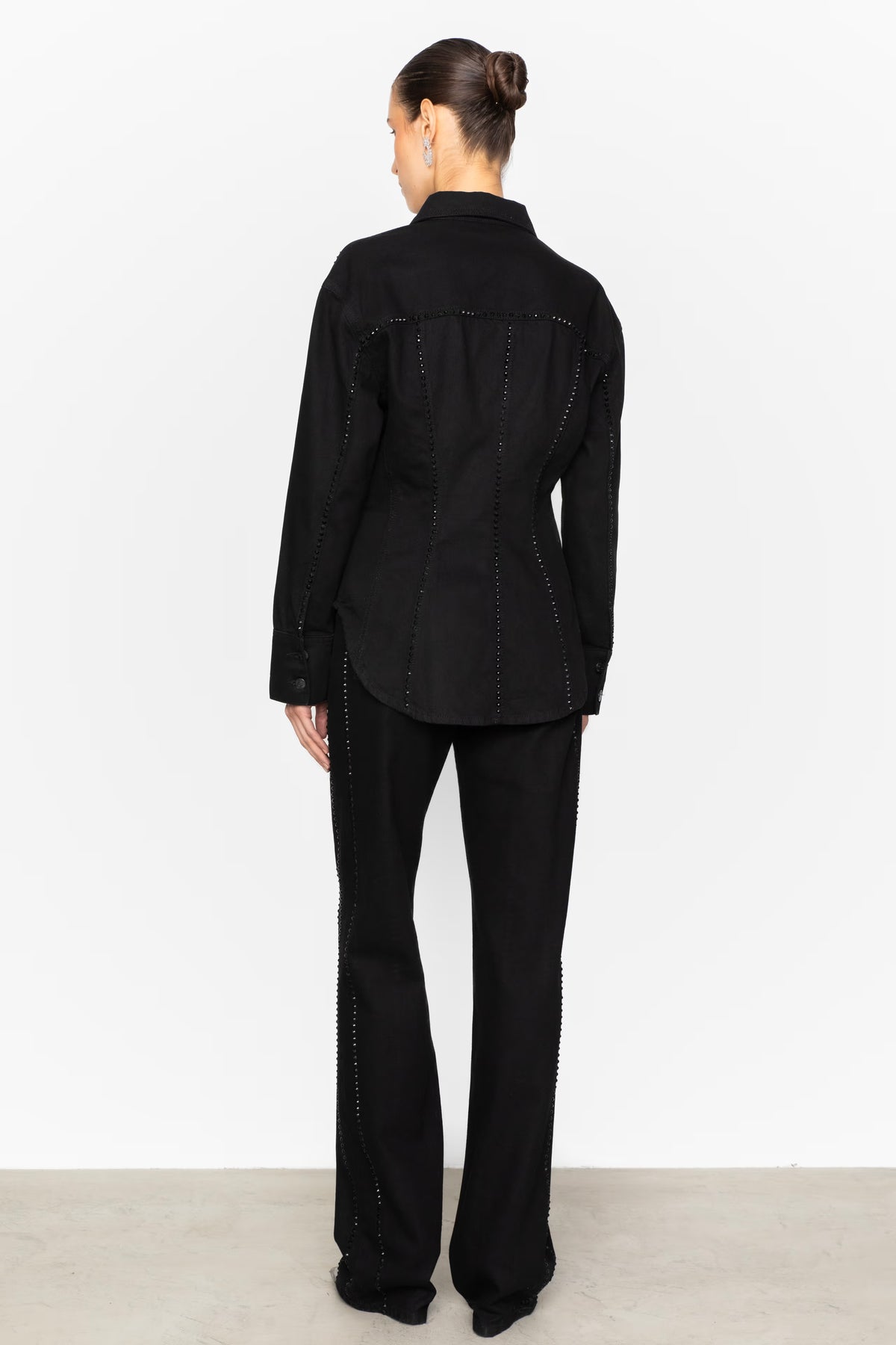 Eloise Embellished Shirt - Black