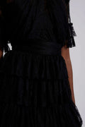 Liona Short Sleeve Lace Dress - Black