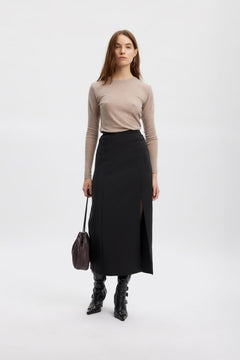 JoelleGZ HW Long Skirt - Black