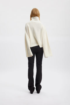 RisaneGZ High Neck Wool Pullover - Egret