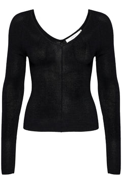 MonaGZ V-Neck Blouse - Black