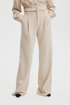 ElnoraGZ HW Pants - Off White Structure