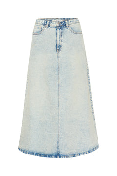 ManulaGZ HW Midi Skirt - Light Blue Acid Wash