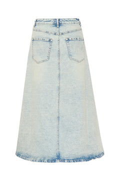 ManulaGZ HW Midi Skirt - Light Blue Acid Wash