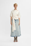 ManulaGZ HW Midi Skirt - Light Blue Acid Wash