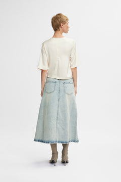 ManulaGZ HW Midi Skirt - Light Blue Acid Wash