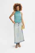 ManulaGZ HW Midi Skirt - Light Blue Acid Wash