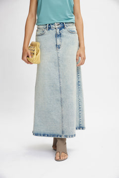 ManulaGZ HW Midi Skirt - Light Blue Acid Wash