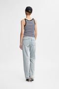 Drewgz Sl Reversible Stripe Top  - Bright White Black Stripe
