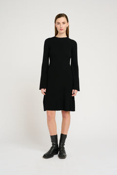Antaligz Wool Short Dress - Black