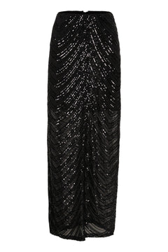 Gliragz Hw Long Skirt - Black Sequins