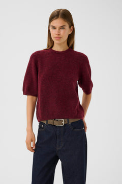 Gzalpha Ss Tee - Blood Red Mélange