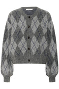 Gzsasi Cardigan - Check Dark Grey/Grey/Blue Comb