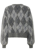 Gzsasi Cardigan - Check Dark Grey/Grey/Blue Comb