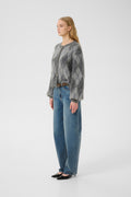 Gzsasi Cardigan - Check Dark Grey/Grey/Blue Comb