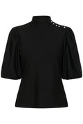 Gzrifa Button Balloon Top - Black