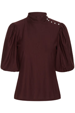 Gzrifa Button Balloon Top - Aronia