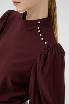 Gzrifa Button Balloon Top - Aronia