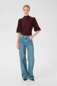 Gzrifa Button Balloon Top - Aronia