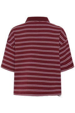 Gzpilova Polo Tee - Cabernet Striped