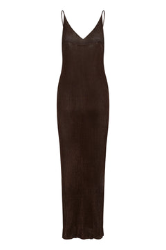 Gzsilvi Singlet Dress - Deep Brown Metallic