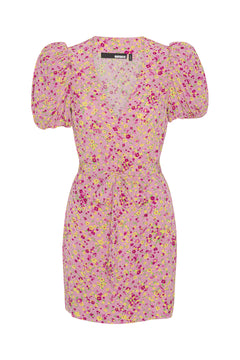 Jacquard Belted Dress - Fuchsia Pink Comb.