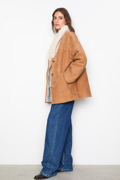 Melli Shearling Jacket - Camel Suede